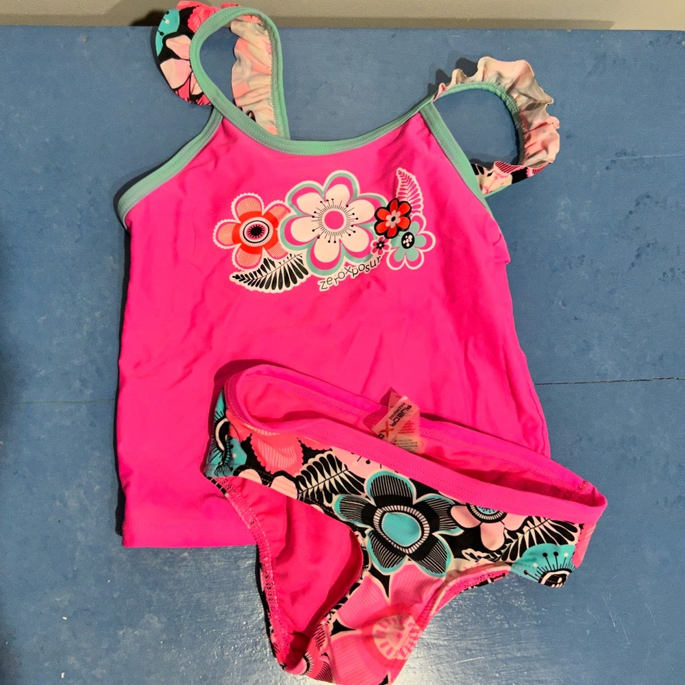 floral kids tankini